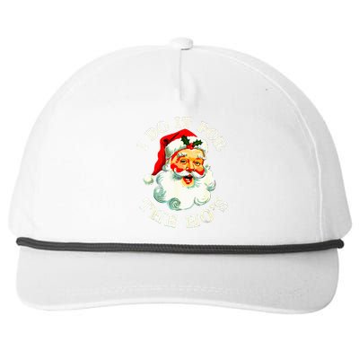 I Do It For The Hos Funny Inappropriate Christmas Santa Face Snapback Five-Panel Rope Hat