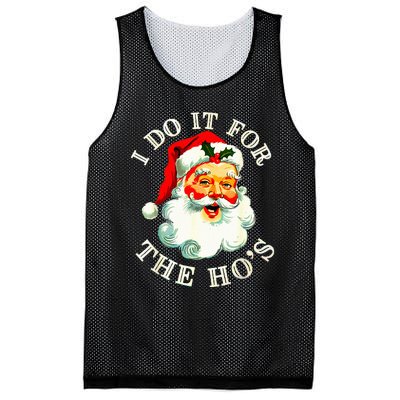 I Do It For The Hos Funny Inappropriate Christmas Santa Face Mesh Reversible Basketball Jersey Tank