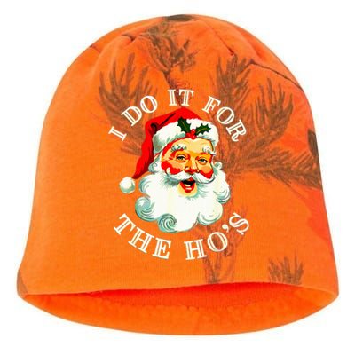 I Do It For The Hos Funny Inappropriate Christmas Santa Face Kati - Camo Knit Beanie