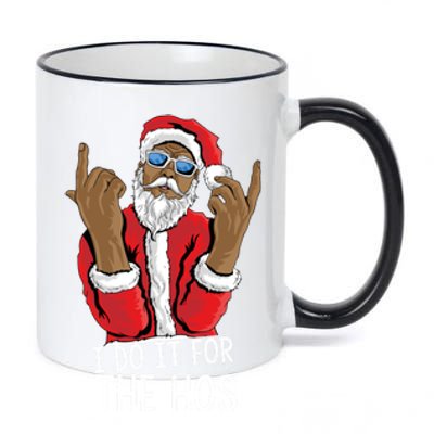 I Do It For The Hos American African Santa Gift 11oz Black Color Changing Mug