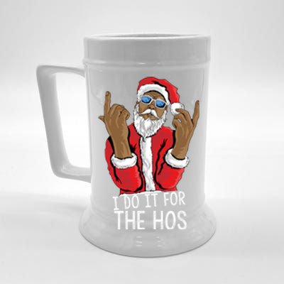 I Do It For The Hos American African Santa Gift Beer Stein