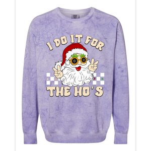 I Do It For The Hos Hippy Peace Santa Claus Christmas Colorblast Crewneck Sweatshirt