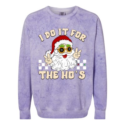 I Do It For The Hos Hippy Peace Santa Claus Christmas Colorblast Crewneck Sweatshirt