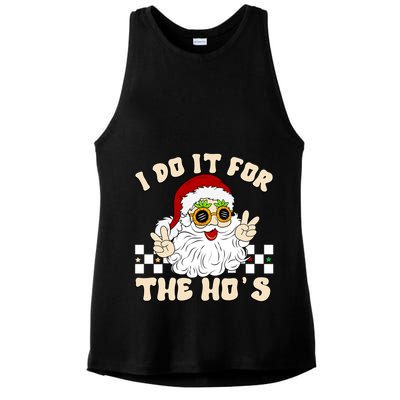 I Do It For The Hos Hippy Peace Santa Claus Christmas Ladies PosiCharge Tri-Blend Wicking Tank