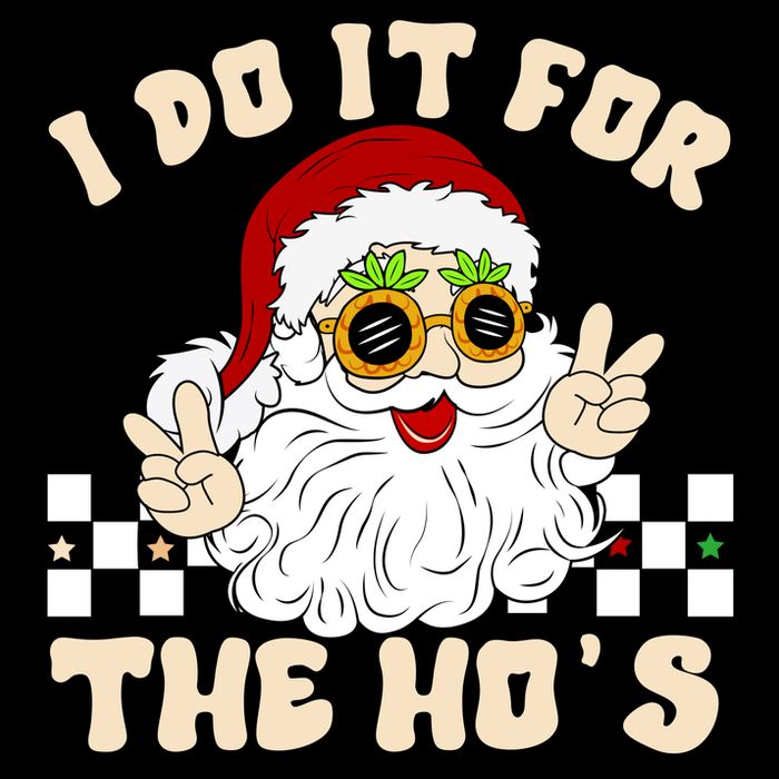 I Do It For The Hos Hippy Peace Santa Claus Christmas Backpack
