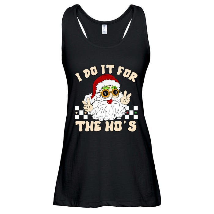 I Do It For The Hos Hippy Peace Santa Claus Christmas Ladies Essential Flowy Tank
