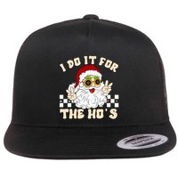 I Do It For The Hos Hippy Peace Santa Claus Christmas Flatbill Hat
