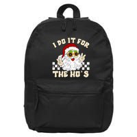 I Do It For The Hos Hippy Peace Santa Claus Christmas 16 in Basic Backpack