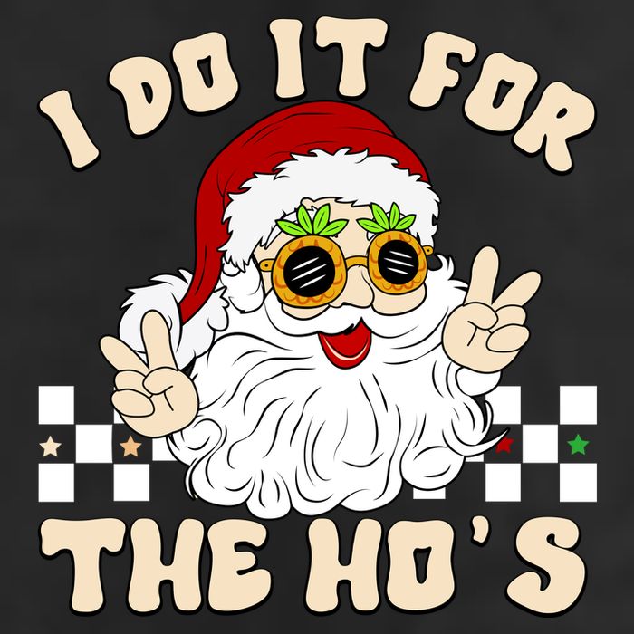 I Do It For The Hos Hippy Peace Santa Claus Christmas Trucker Hat