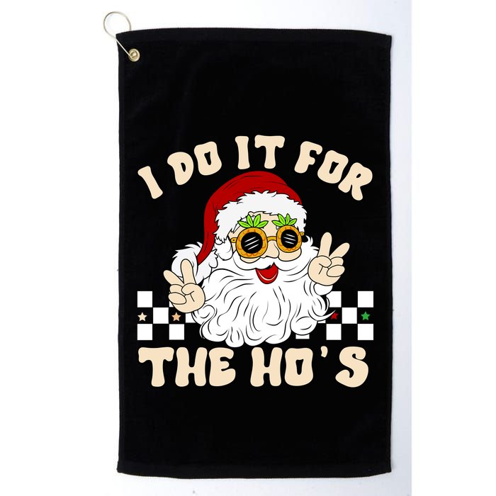 I Do It For The Hos Hippy Peace Santa Claus Christmas Golf Towel