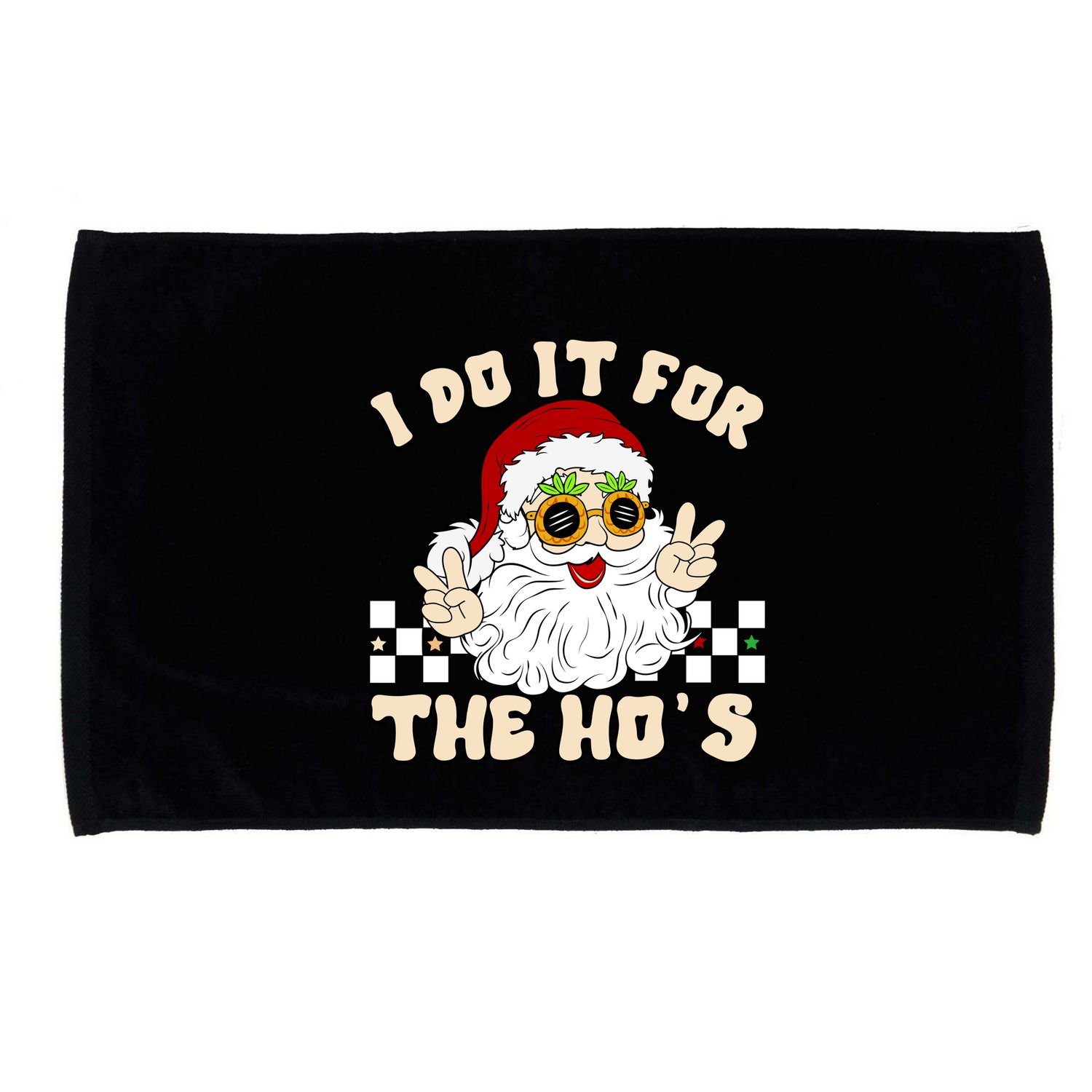 I Do It For The Hos Hippy Peace Santa Claus Christmas Microfiber Hand Towel