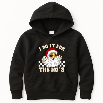 I Do It For The Hos Hippy Peace Santa Claus Christmas Kids Hoodie