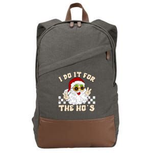 I Do It For The Hos Hippy Peace Santa Claus Christmas Cotton Canvas Backpack