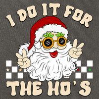 I Do It For The Hos Hippy Peace Santa Claus Christmas Cotton Canvas Backpack