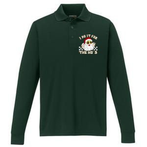 I Do It For The Hos Hippy Peace Santa Claus Christmas Performance Long Sleeve Polo