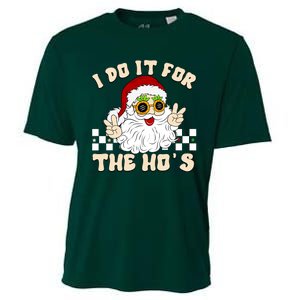 I Do It For The Hos Hippy Peace Santa Claus Christmas Cooling Performance Crew T-Shirt