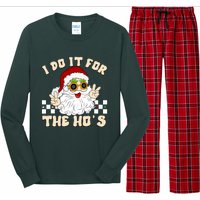 I Do It For The Hos Hippy Peace Santa Claus Christmas Long Sleeve Pajama Set