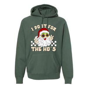 I Do It For The Hos Hippy Peace Santa Claus Christmas Premium Hoodie