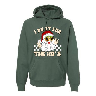 I Do It For The Hos Hippy Peace Santa Claus Christmas Premium Hoodie