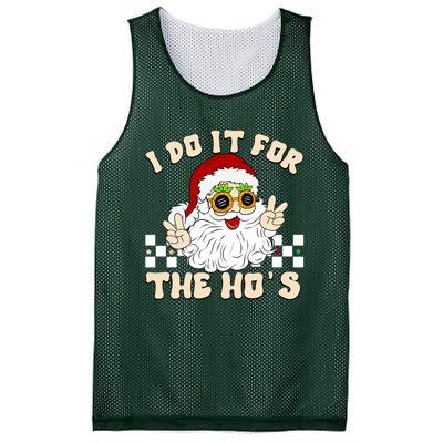 I Do It For The Hos Hippy Peace Santa Claus Christmas Mesh Reversible Basketball Jersey Tank