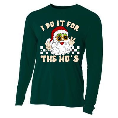 I Do It For The Hos Hippy Peace Santa Claus Christmas Cooling Performance Long Sleeve Crew