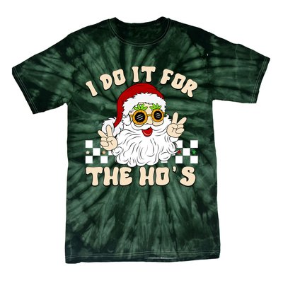 I Do It For The Hos Hippy Peace Santa Claus Christmas Tie-Dye T-Shirt