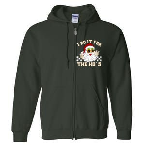 I Do It For The Hos Hippy Peace Santa Claus Christmas Full Zip Hoodie