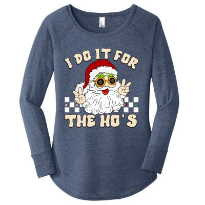 I Do It For The Hos Hippy Peace Santa Claus Christmas Women's Perfect Tri Tunic Long Sleeve Shirt