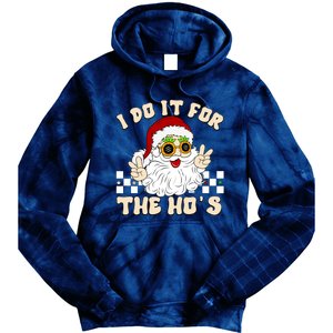 I Do It For The Hos Hippy Peace Santa Claus Christmas Tie Dye Hoodie