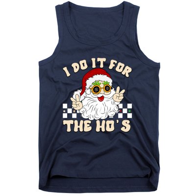 I Do It For The Hos Hippy Peace Santa Claus Christmas Tank Top