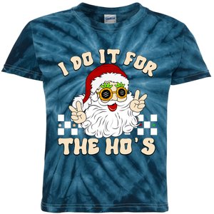 I Do It For The Hos Hippy Peace Santa Claus Christmas Kids Tie-Dye T-Shirt