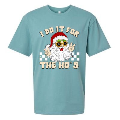 I Do It For The Hos Hippy Peace Santa Claus Christmas Sueded Cloud Jersey T-Shirt