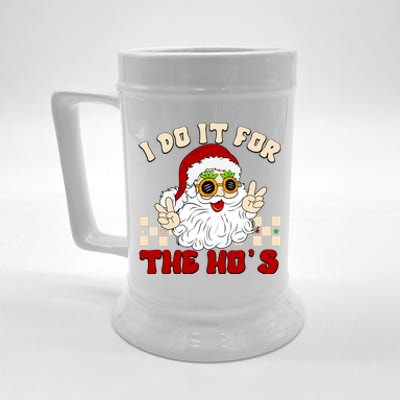 I Do It For The Hos Hippy Peace Santa Claus Christmas Beer Stein