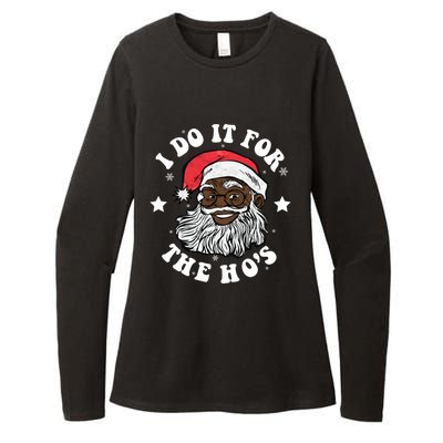 I Do It For The Hos Christmas African American Santa Black Gift Womens CVC Long Sleeve Shirt