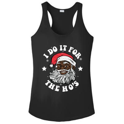 I Do It For The Hos Christmas African American Santa Black Gift Ladies PosiCharge Competitor Racerback Tank