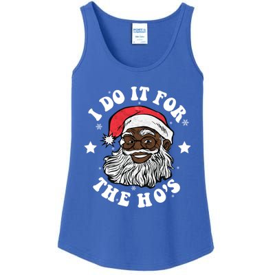 I Do It For The Hos Christmas African American Santa Black Gift Ladies Essential Tank