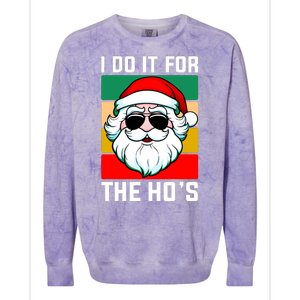 I Do It For The Hos Santa Claus Shades Funny Christmas Colorblast Crewneck Sweatshirt