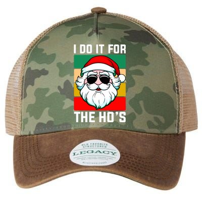 I Do It For The Hos Santa Claus Shades Funny Christmas Legacy Tie Dye Trucker Hat