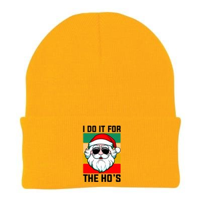 I Do It For The Hos Santa Claus Shades Funny Christmas Knit Cap Winter Beanie