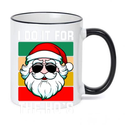 I Do It For The Hos Santa Claus Shades Funny Christmas 11oz Black Color Changing Mug