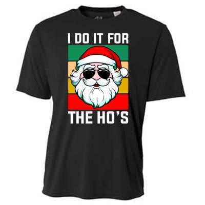 I Do It For The Hos Santa Claus Shades Funny Christmas Cooling Performance Crew T-Shirt