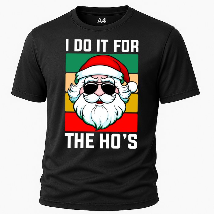 I Do It For The Hos Santa Claus Shades Funny Christmas Cooling Performance Crew T-Shirt