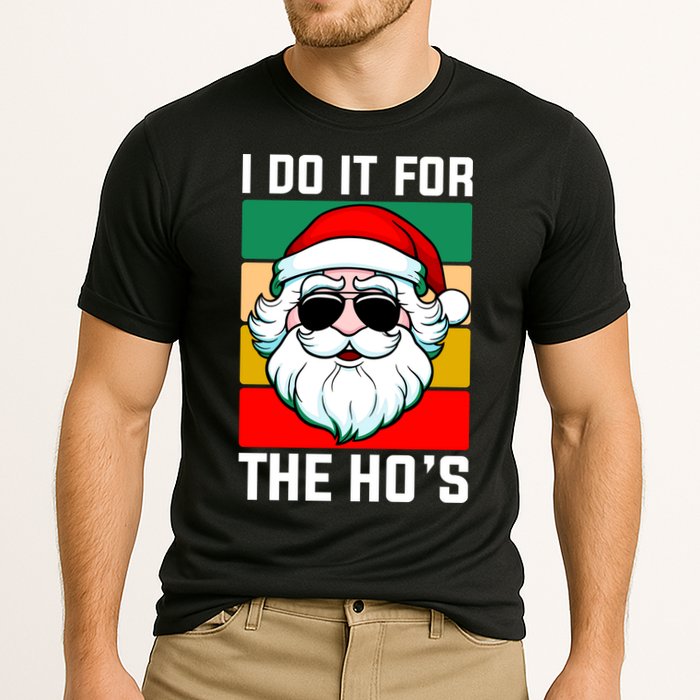 I Do It For The Hos Santa Claus Shades Funny Christmas Cooling Performance Crew T-Shirt