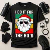 I Do It For The Hos Santa Claus Shades Funny Christmas Cooling Performance Crew T-Shirt