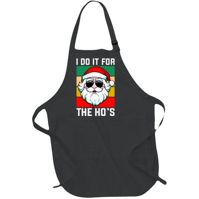 I Do It For The Hos Santa Claus Shades Funny Christmas Full-Length Apron With Pockets