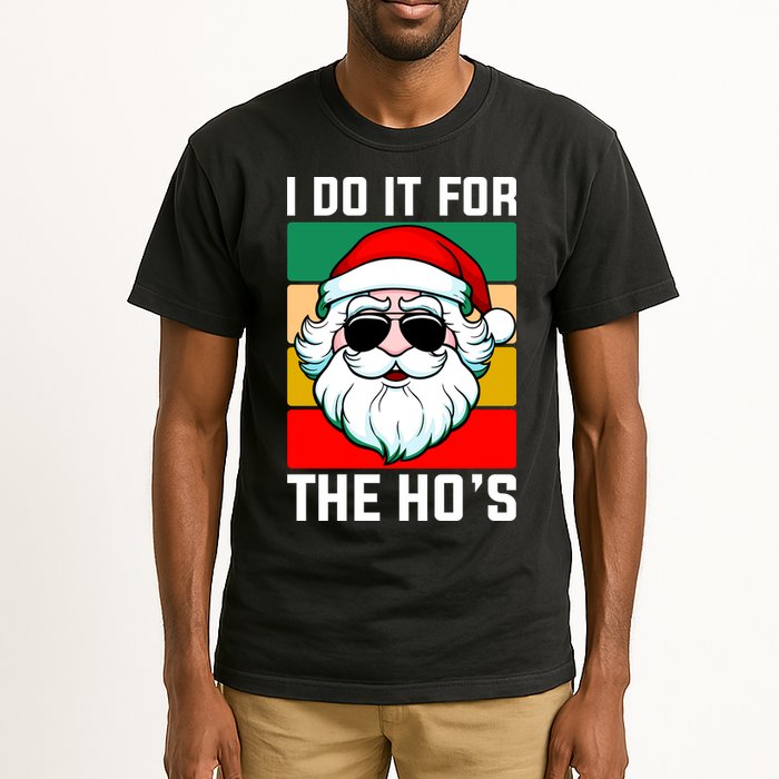 I Do It For The Hos Santa Claus Shades Funny Christmas Tall T-Shirt