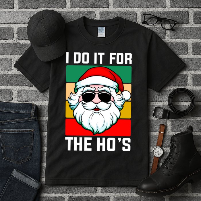 I Do It For The Hos Santa Claus Shades Funny Christmas Tall T-Shirt