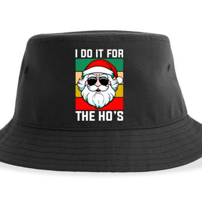 I Do It For The Hos Santa Claus Shades Funny Christmas Sustainable Bucket Hat