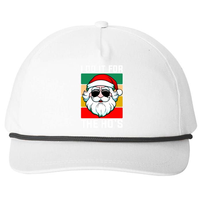 I Do It For The Hos Santa Claus Shades Funny Christmas Snapback Five-Panel Rope Hat