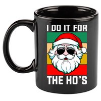 I Do It For The Hos Santa Claus Shades Funny Christmas 11oz C Handle Ceramic Mug